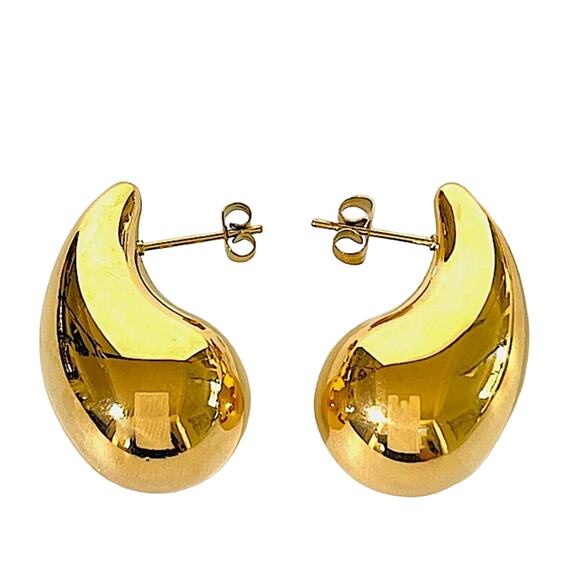 Gold Plated Water Drop Earrings - Picture 5 of 10